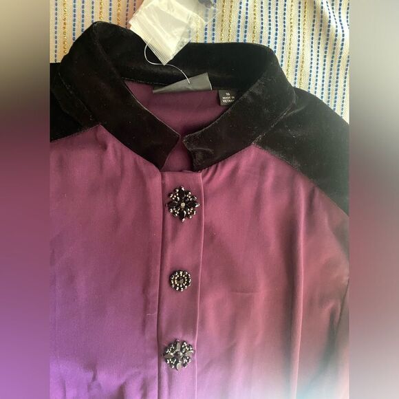 Susan Graver Artisan Bomber Jacket  Womens  Size 16 Peachskin Statement Button - Picture 5 of 16